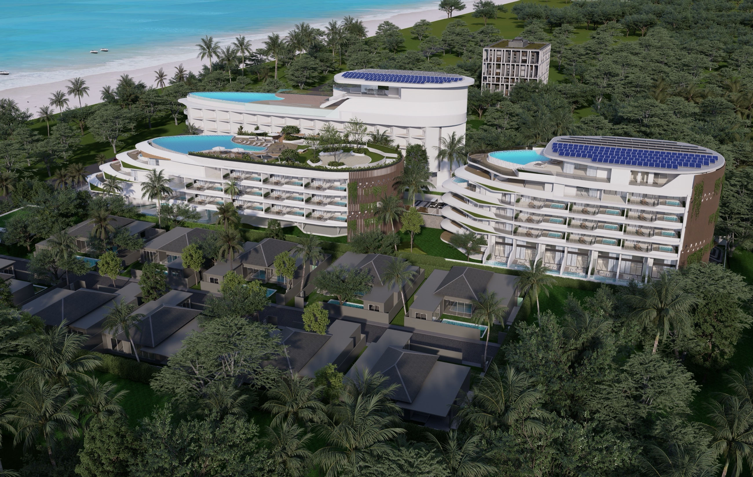 Sole Mio Residences set between Bang Tao Beach and the green hills of Phuket